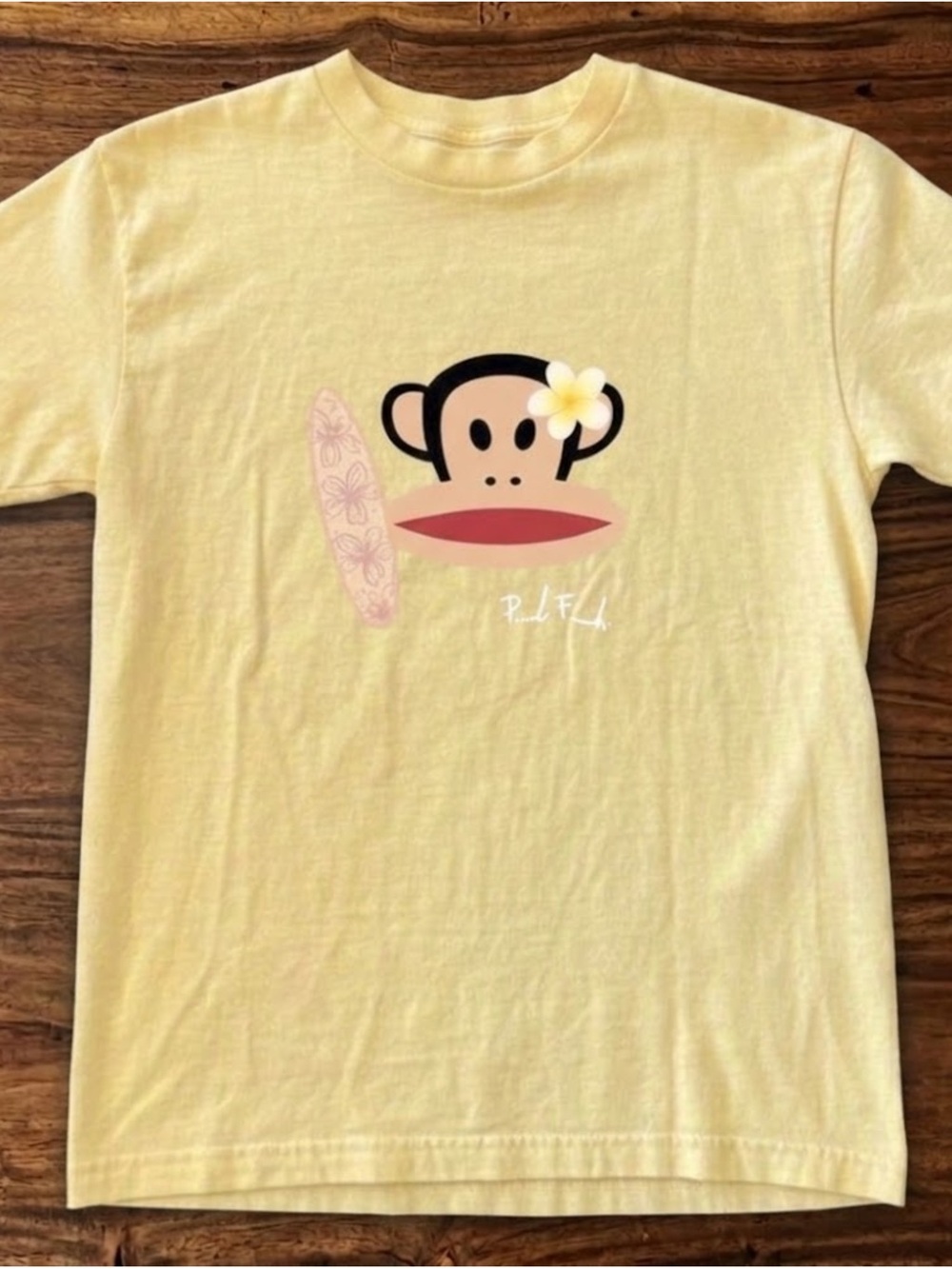 Gildan Pale Yellow Paul Frank Julius Surf Graphic Tee
